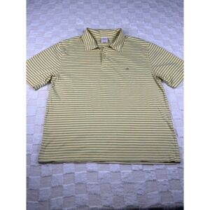 Brooks‎ Brothers Men's Polo Shirt Yellow with Green Stripes Size L